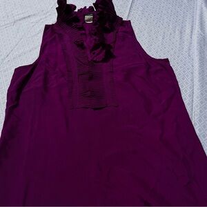 J. Crew Purple Sleeveless Button Down SILK Shirt